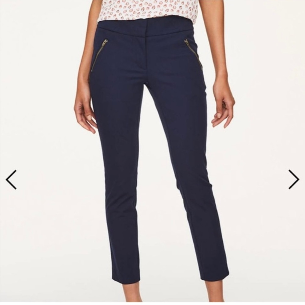Loft Navy Blue Modern Skinny Ankle Pant, size 0P